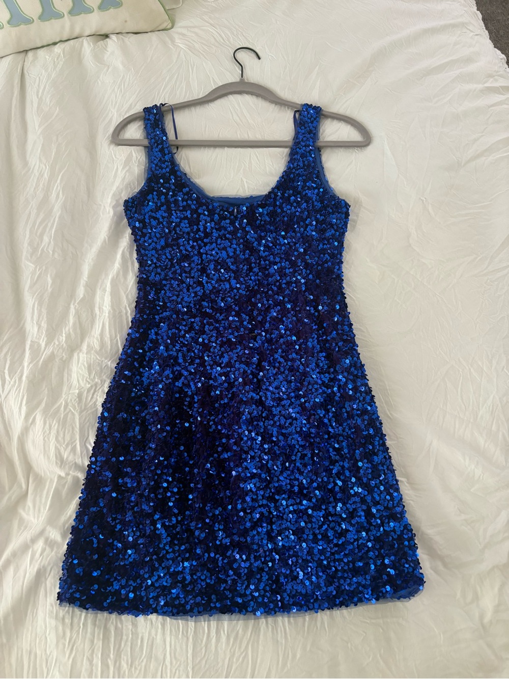 American Threads Royal Blue Sequin Mini Dress